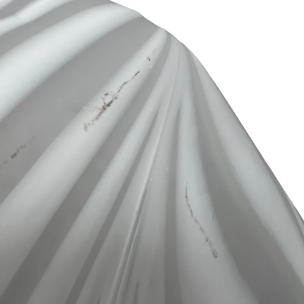 Essie E Zareh White Frosted Art Glass Swirl Vase Baijan Pulled Rim 11